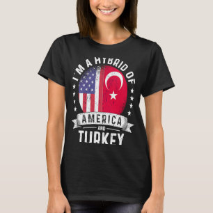 Turkiye American Patriot Grown  Flag Humour T-Shirt