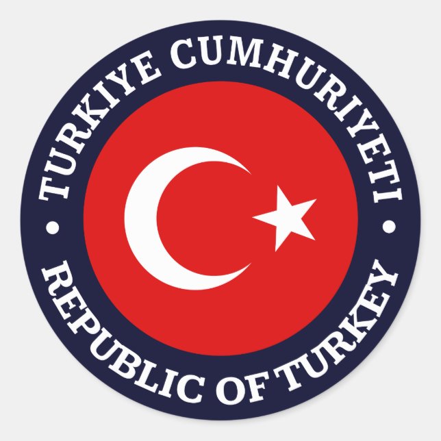 Turkiye Cumhuriyeti Classic Round Sticker (Front)