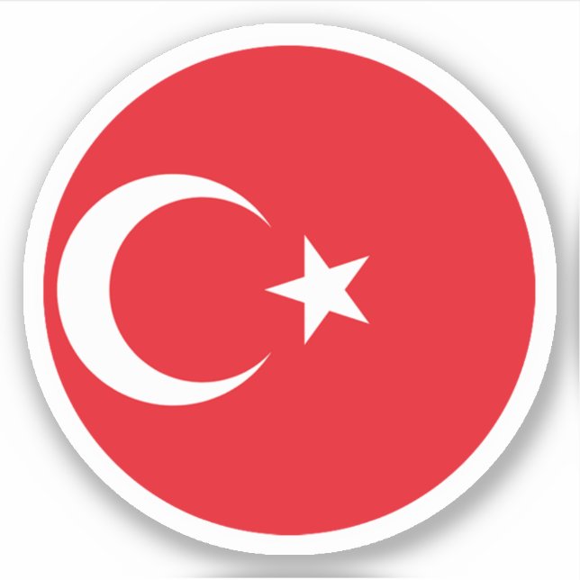 Turkiye Flag Round Sticker (Front)