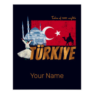 Türkiye Istanbul Vintage Flag Turkey Souvenir Poster
