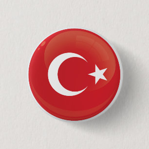 Turkiye Round Icon Flag 1 Inch Round Button