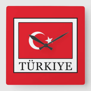 Türkiye Square Wall Clock