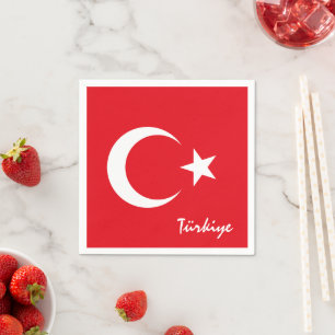 Türkiye & Turkish Flag party fashion /sports fans Napkin
