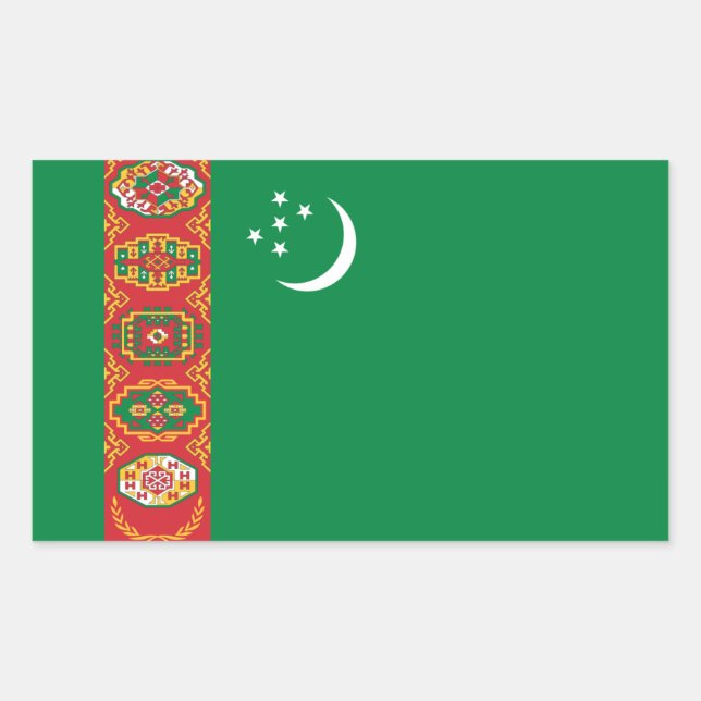 Turkmen Flag, Flag of Turkmenistan Sticker (Front)