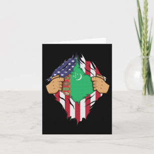 Turkmen Flag Turkmenistan Men Women Kids Gift  Card