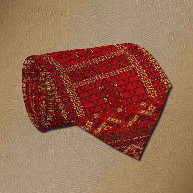 Turkmen tribal rug pattern tie (Creator Uploaded)