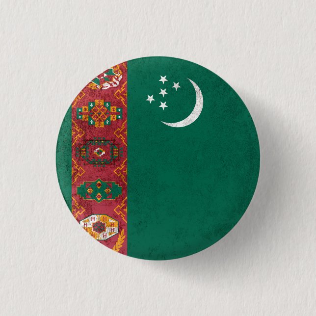 Turkmenistan 1 Inch Round Button (Front)