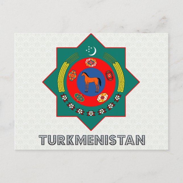 Turkmenistan Coat of Arms Postcard (Front)