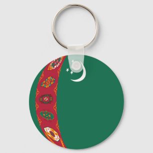 Turkmenistan Fisheye Flag Keychain