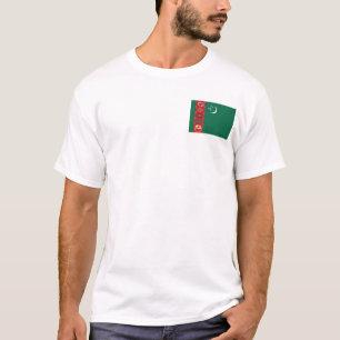 Turkmenistan Flag and Map T-Shirt