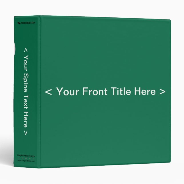 Turkmenistan Flag Binder (Front/Spine)