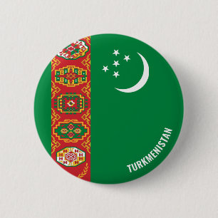 Turkmenistan Flag Cute Patriotic 2 Inch Round Button