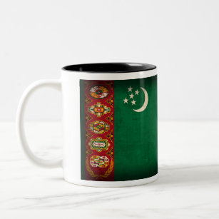 Turkmenistan Flag Distressed Mug