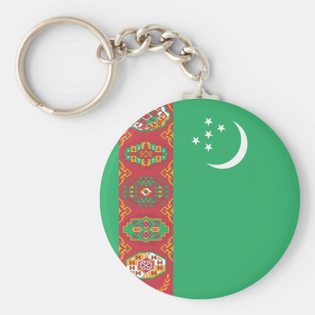 Turkmenistan Flag Keychain (Front)