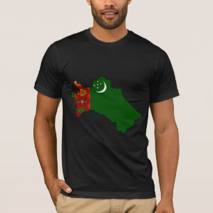 Turkmenistan Flag Map full size T-Shirt