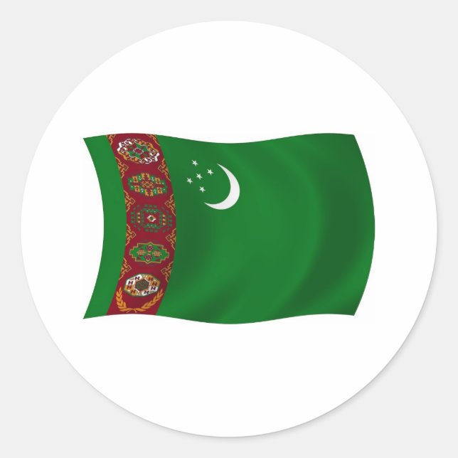 Turkmenistan Flag Sticker (Front)
