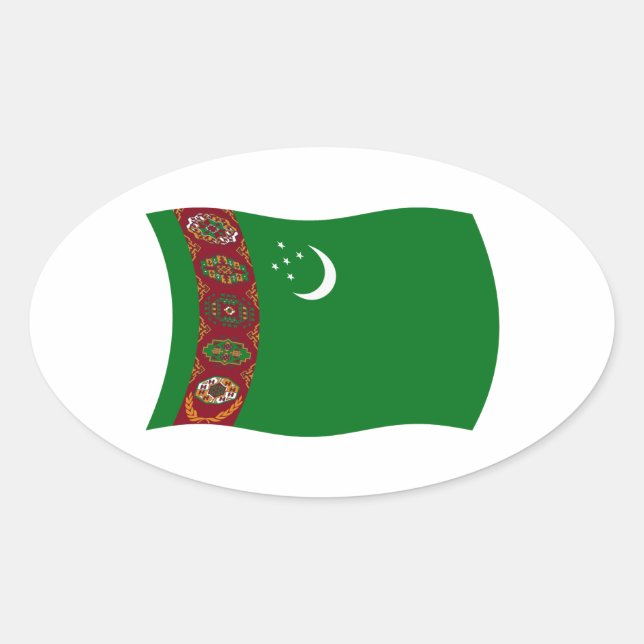 Turkmenistan Flag Sticker (Front)