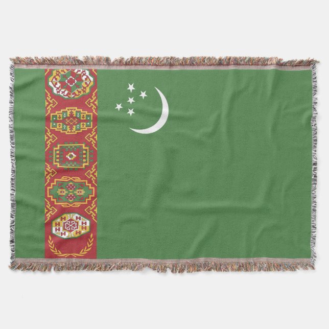 Turkmenistan flag throw blanket (Front)