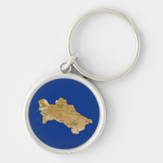 Turkmenistan Map Keychain