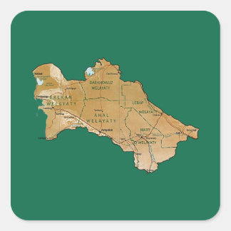 Turkmenistan Map Sticker