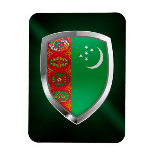 Turkmenistan Metallic Emblem Magnet
