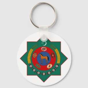 Turkmenistan Official Coat Of Arms Heraldry Symbol Keychain
