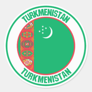 Turkmenistan Round Emblem Classic Round Sticker