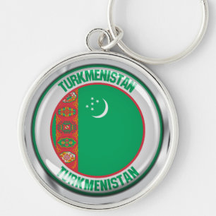 Turkmenistan Round Emblem Keychain