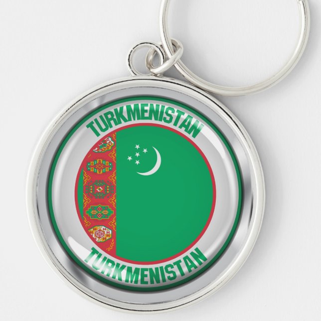 Turkmenistan Round Emblem Keychain (Front)