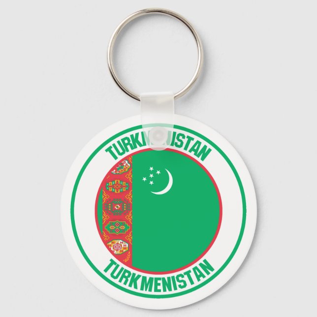 Turkmenistan Round Emblem Keychain (Front)
