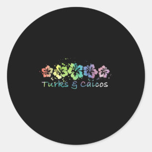Turks &amp; Caicos Watercolor Beach Design _ Trave Classic Round Sticker