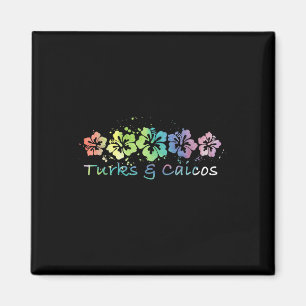 Turks &amp; Caicos Watercolor Beach Design _ Trave Magnet