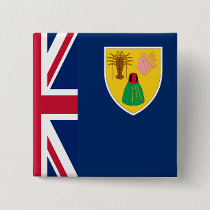 Turks and Caicos 2 Inch Square Button