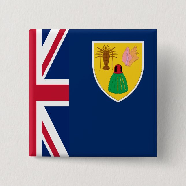Turks and Caicos 2 Inch Square Button (Front)