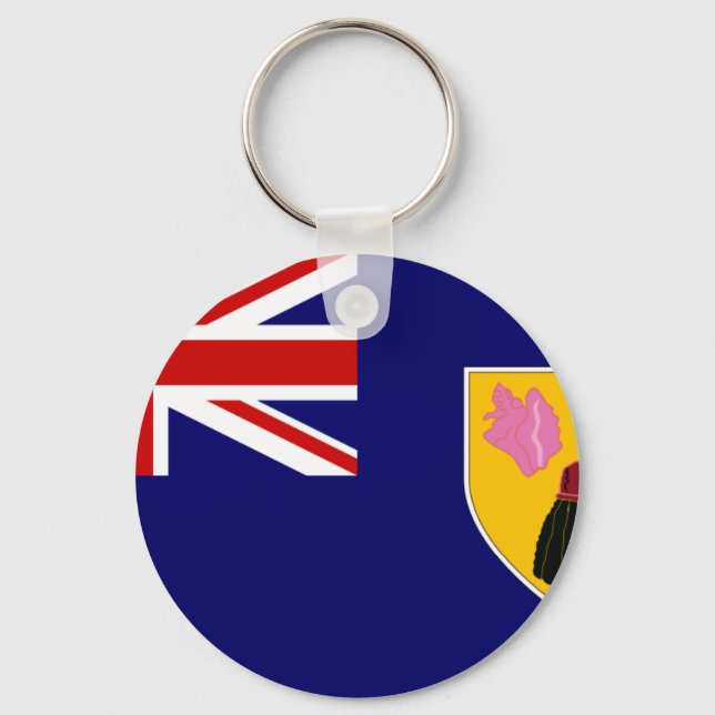 Turks And Caicos Flag Keychain (Front)