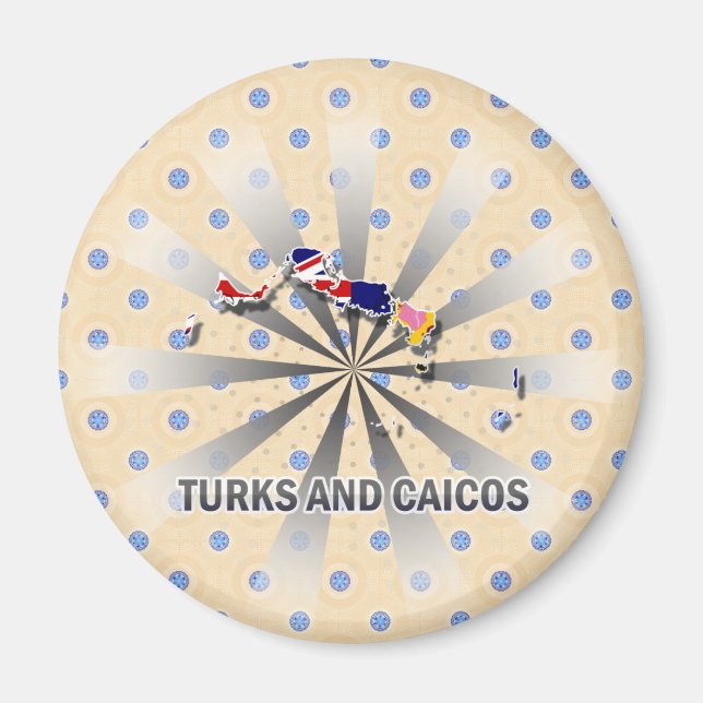 Turks And Caicos Flag Map 2.0 Magnet (Front)