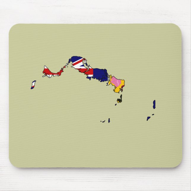 Turks And Caicos flag map Mouse Pad (Front)