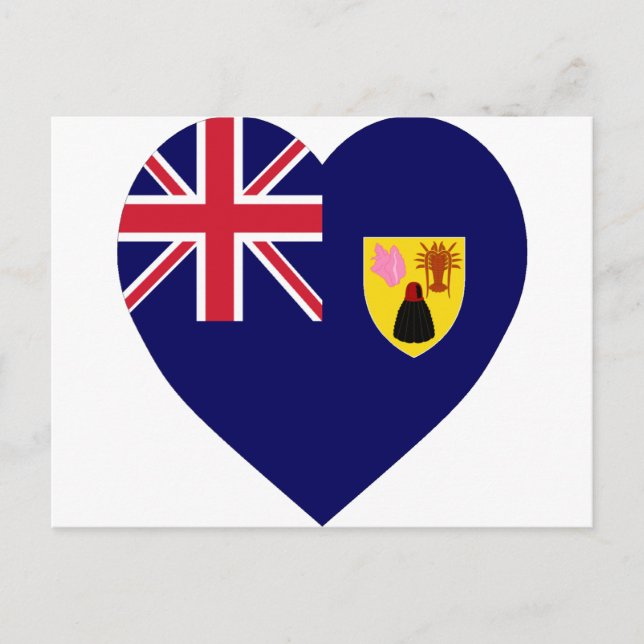 Turks and Caicos Islands Flag Heart Postcard (Front)
