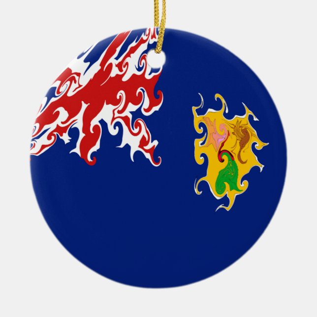 Turks and Caicos Islands Gnarly Flag Ceramic Ornament (Front)