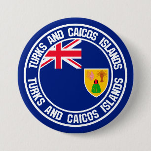 Turks and Caicos Islands Round Emblem 3 Inch Round Button