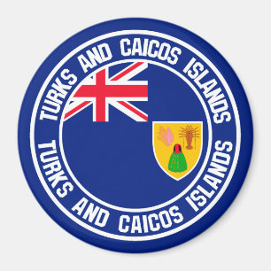 Turks and Caicos Islands Round Emblem Magnet
