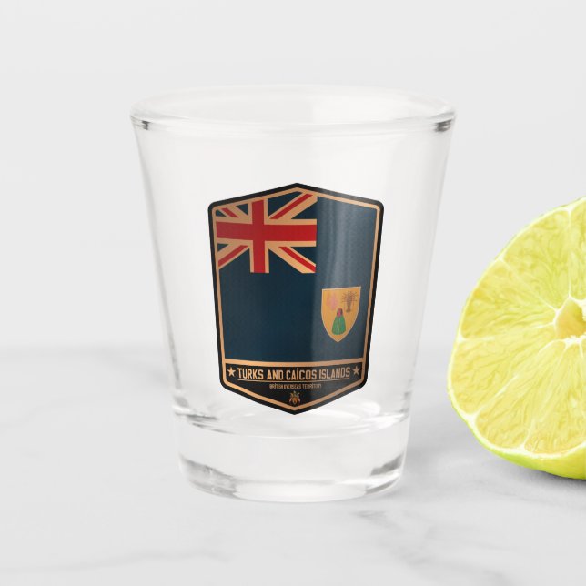 Turks and Caicos Islands Shot Glass (Front)