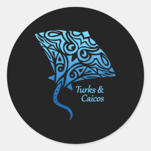 Turks And Caicos Islands Stingray Boys Girls Vacat Classic Round Sticker