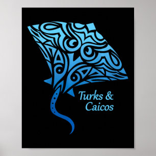 Turks And Caicos Islands Stingray Boys Girls Vacat Poster