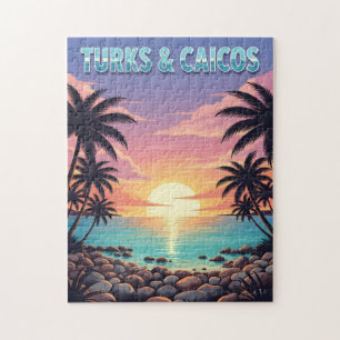 Turks and Caicos islands tropical sunset Jigsaw Puzzle