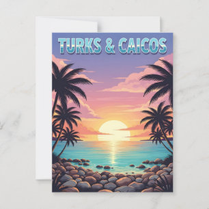 Turks and Caicos islands tropical sunset Postcard