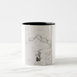 Turks and Caicos Map Two-Tone Coffee Mug