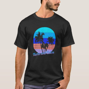 Turks And Caicos Retro Tropical Palm Trees Vacatio T-Shirt
