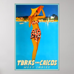 Turks and Caicos West Indies Caribbean Tropical Poster