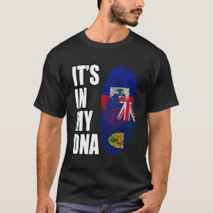 Turks Caicos And Haitian Mix Heritage Dna Flag T-Shirt
